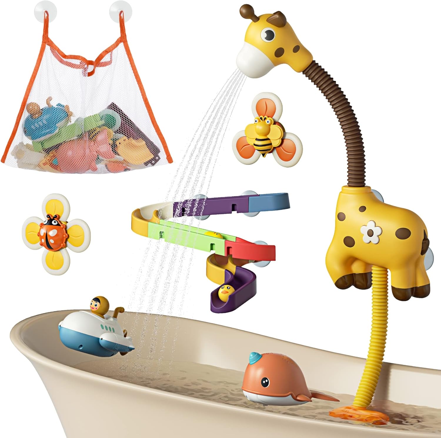 TUMAMA Kids Bath Toy for Baby 12 Month Bathtub Toy with Showerhead