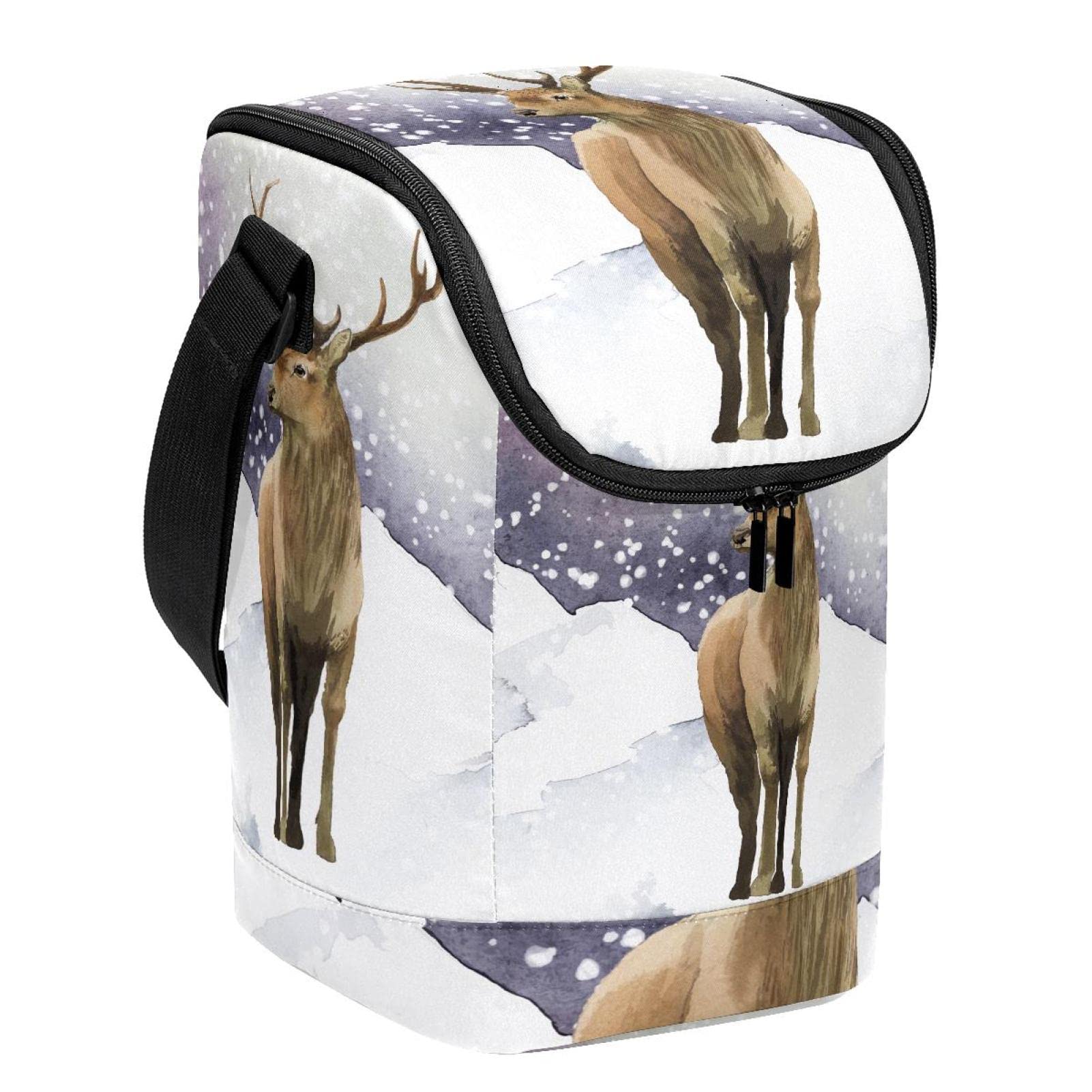 Bolsa de almuerzo térmica con cremallera de renos portafiambreras unisex