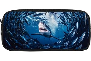 Shark Pattern Pencil Case: Ultimate Storage Solution for Kids and Students