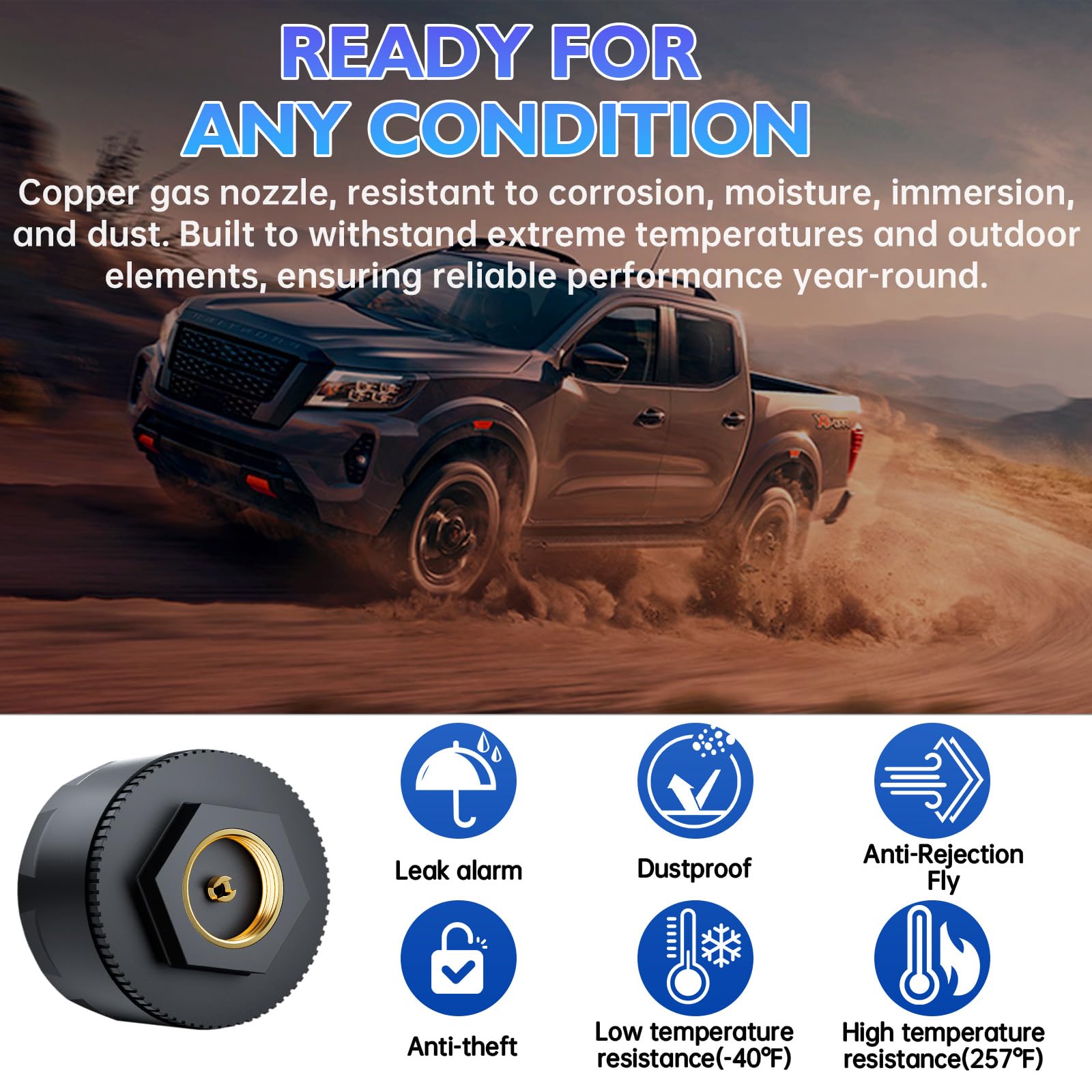OBEST Sistema de Control de presión de neumáticos Bluetooth con 4 sensores externos, Sensor de presión de neumáticos Bluetooth Sensor de neumáticos App para automóviles y Motocicletas