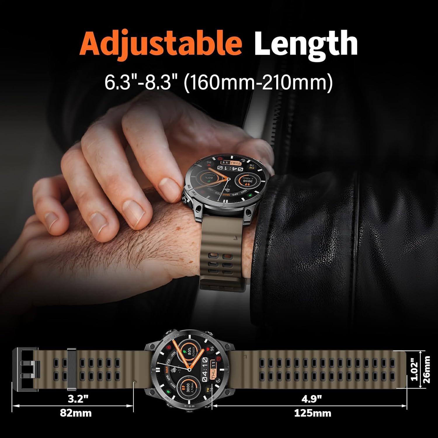 Quickfit 26mm Watch Bands for Garmin Fenix 8 51mm/7X/6X/5X, Sports Ocean Silicone Bands Compatible with Garmin Fenix 8 Pro 51mm/7X Pro/6X Pro/5X Plus/3/3HR/Descent MK1/MK2i Smartwatches - Image 6