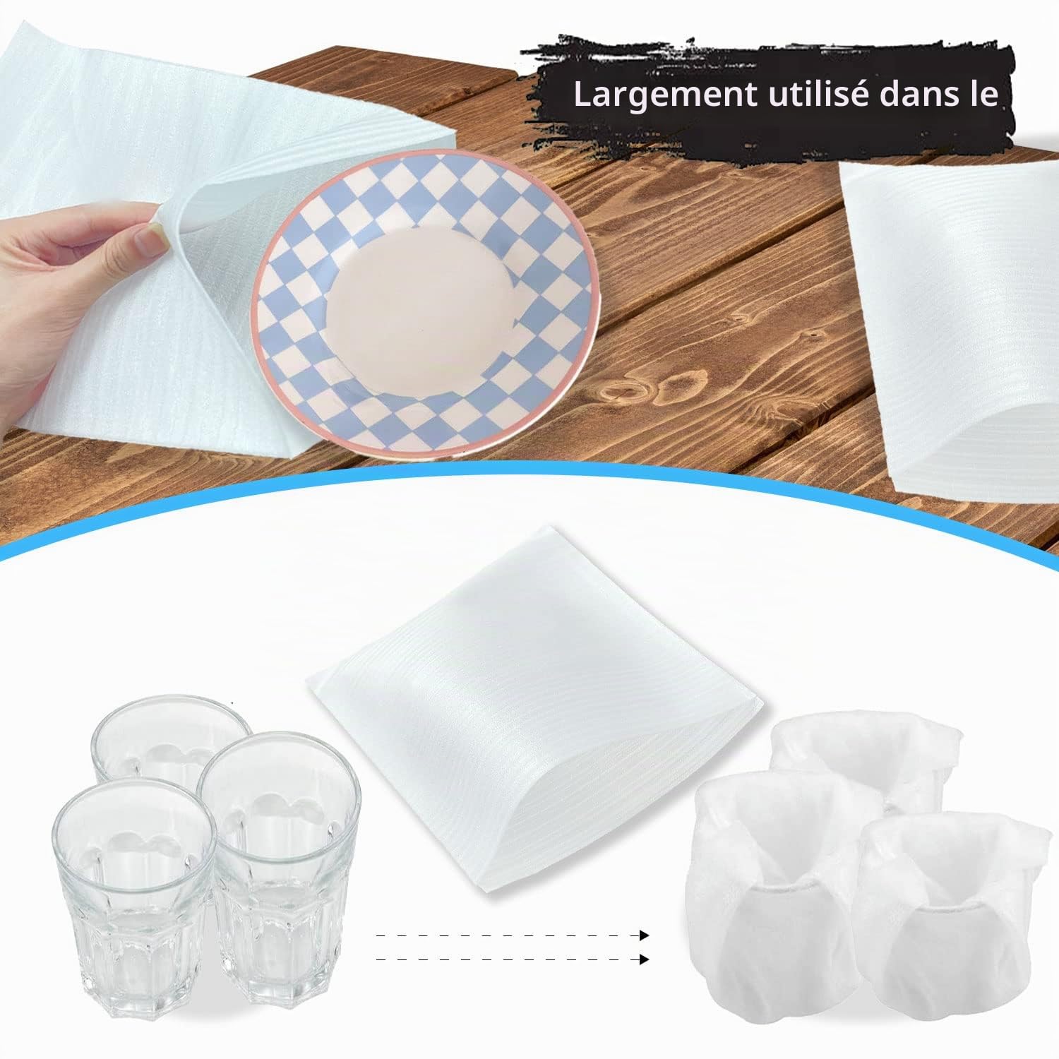 Cartons Déménagement Verres et Vaisselle, 100 Pièce Papier Emballage Demenagement, Papier Bulles Emballage, Carton pour Déménagement pour Protéger Verre Meubles Vaisselle