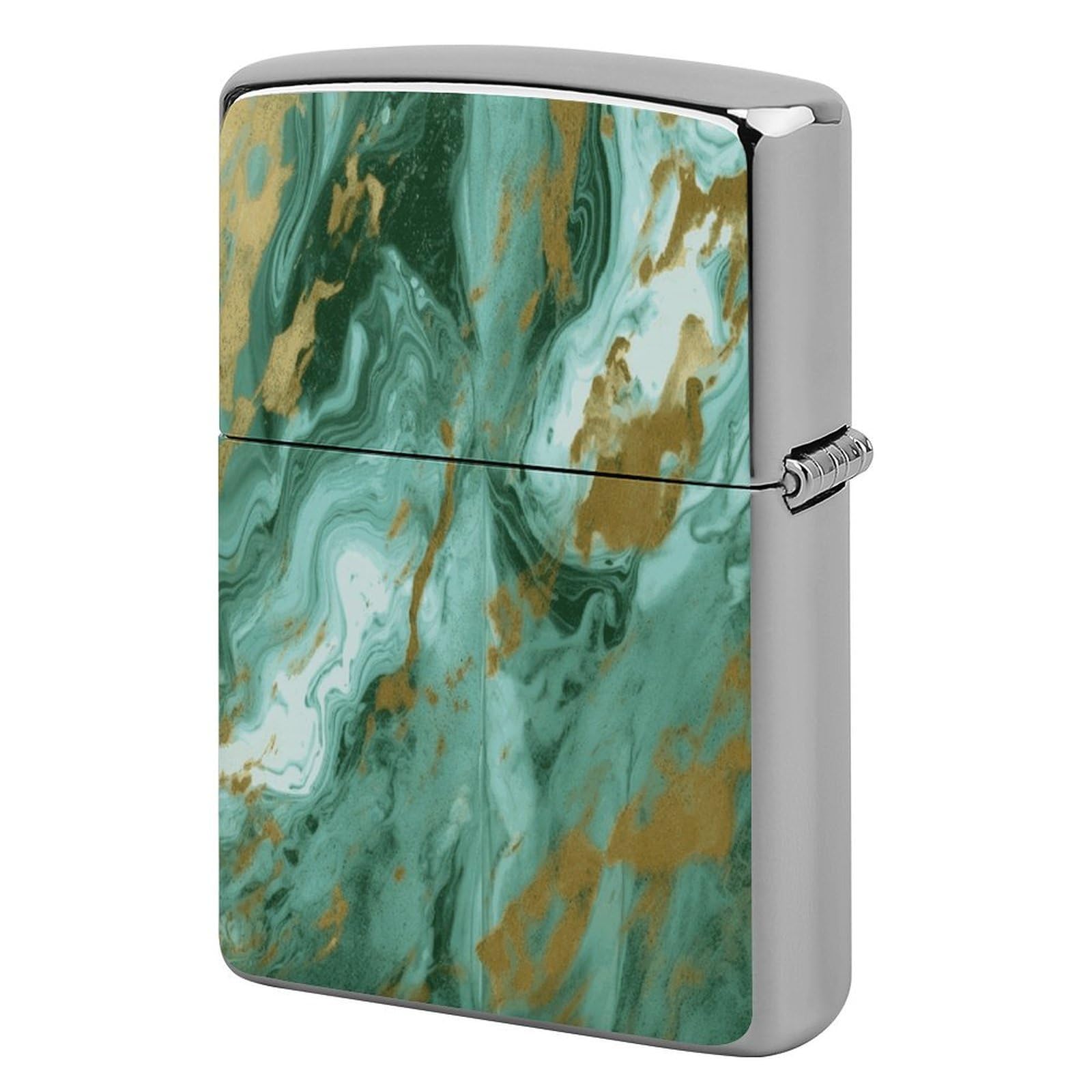 Fekiloot Style Green Gold Marble Lighter Case Cover Lighter Holder