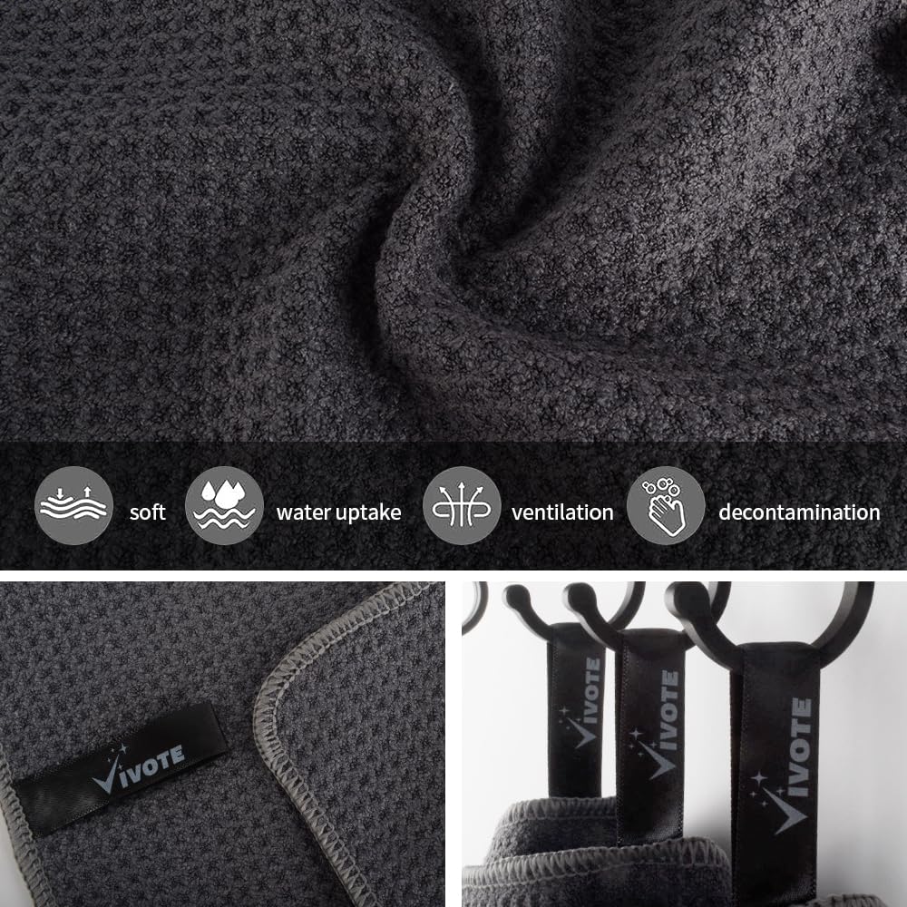 Sivono 6 stuks 20 * 20 cm microvezel reinigingsdoeken, zwarte afwasdoeken, zwart wafeldoek Barista doek microvezeldoek, afwasdoeken afwasspons keukendoeken poetsdoek