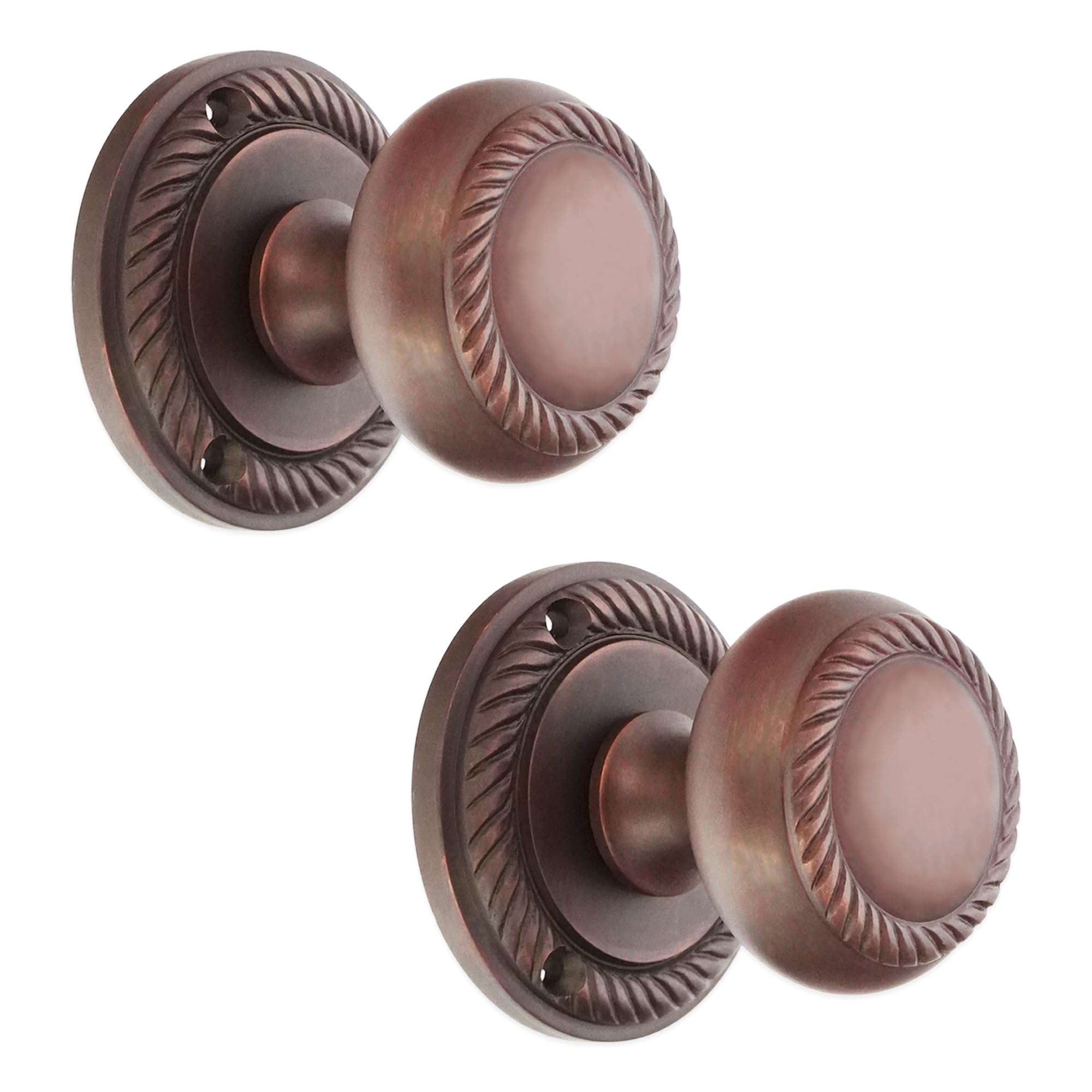 Bouton de porte en laiton massif 50 mm style géorgien bronze