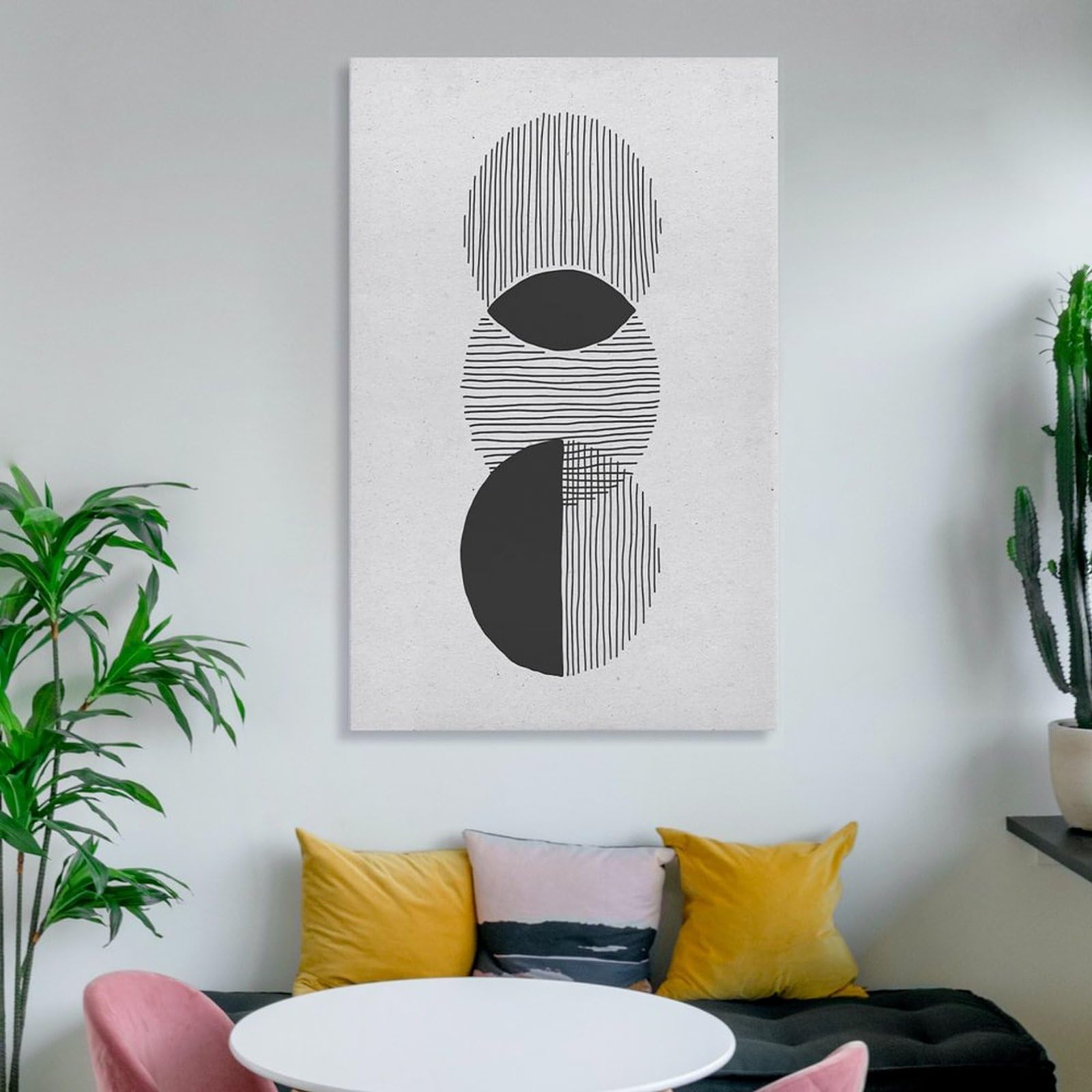 未使用 新品 インテリア 美術品 人間と象 アート北欧 思考 黒白 壁掛け壁9 アートポスター モノクロ アブストラクト モダン 抽象画 白黒