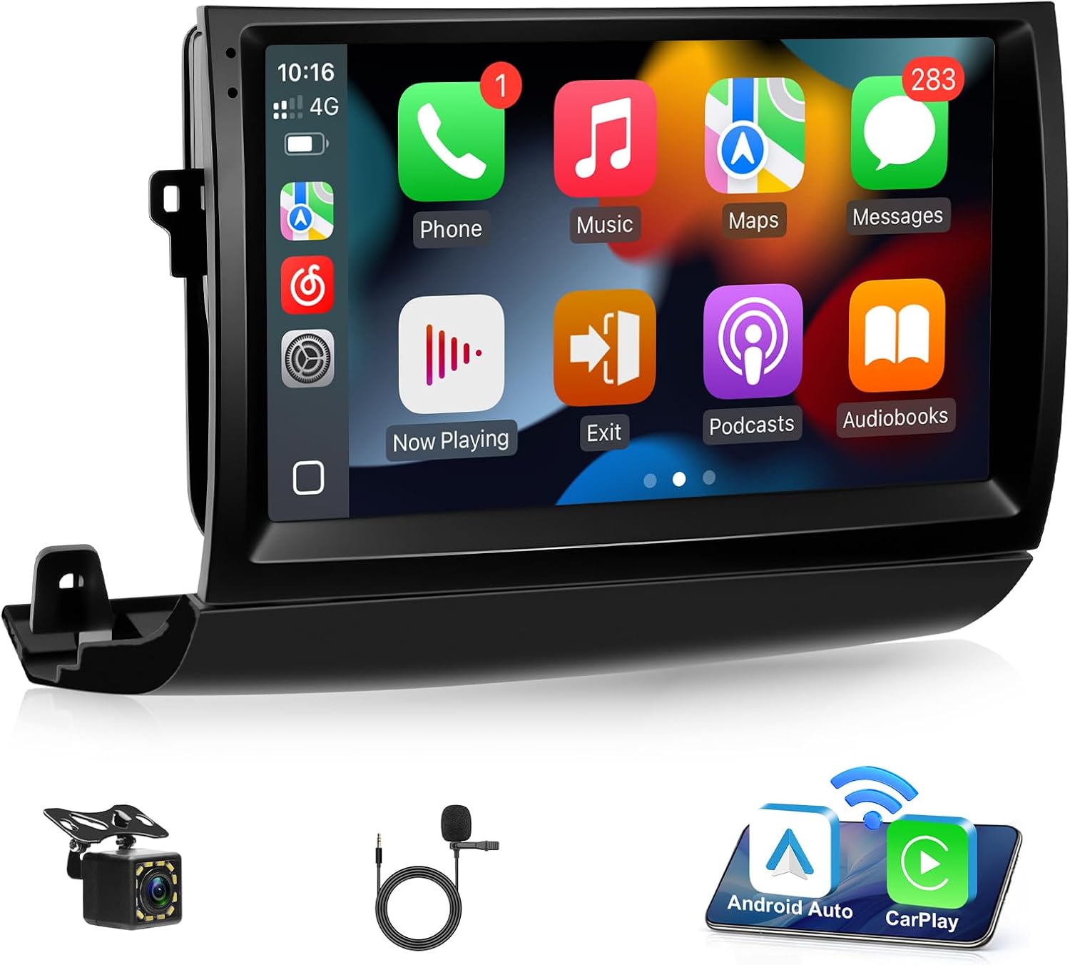 Naifay Fast Boot Linux Car Radio for Toyota Prius 2004 2005 2006 2007 2008 2009 with Wireless Carplay/Android Auto 9" IPS Touchscreen for Prius Radio Bluetooth/FM/Mirrorlink/SWC(Non-J.B.L Version)