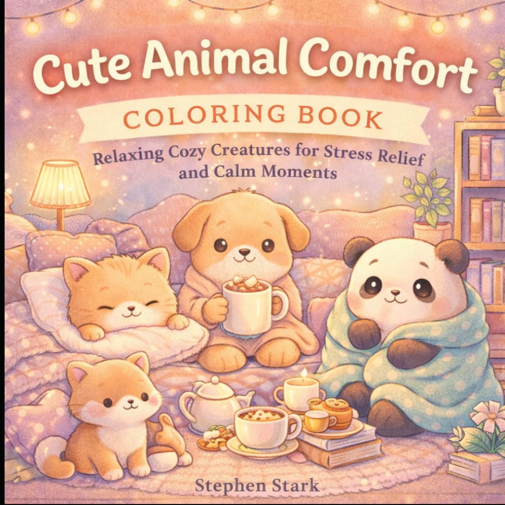 Cute Animal Comfort Coloring Book: Relaxing Cozy Creatures for Stress Relief and Calm Moments