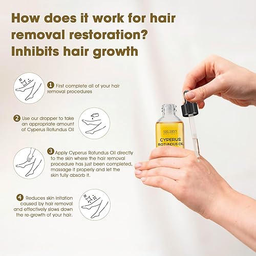 Miniatura 3 de Nodfens Aceite Cyperus Rotundus para depilación, 2.1 onzas líquidas de aceite de Cyperus natural para reducir el crecimiento del vello corporal,