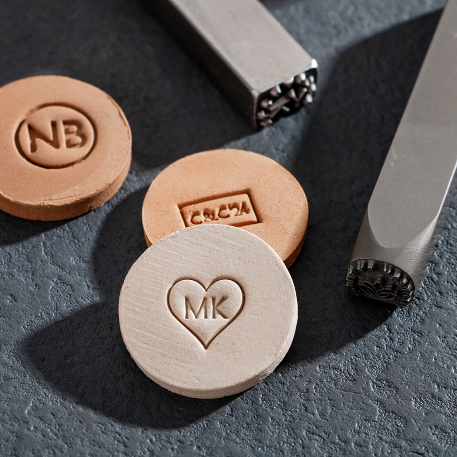 DEIRONPLY Custom Metal Stamp for Pottery - Custom Punch Stamp for DIY & Handmade, Stamping Tools for Clay, Steel & Jewelry