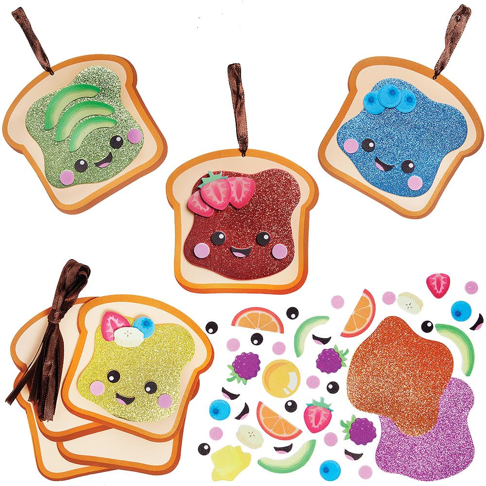 Baker Ross WA102 Toast Mix & Match Decoration Kits - Pack of 8, Fun Foam Craft Kits for Parties and Classroom Activities