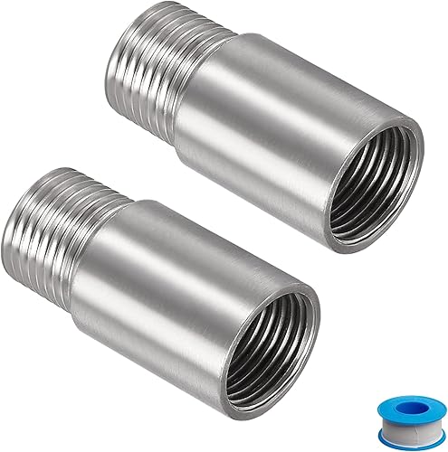 Brazo de extensión de cabezal de ducha, 2 pulgadas, 1/2PT macho a 1/2PT hembra, rosca 304, acoplador de montaje de tubería de acero inoxidable 304