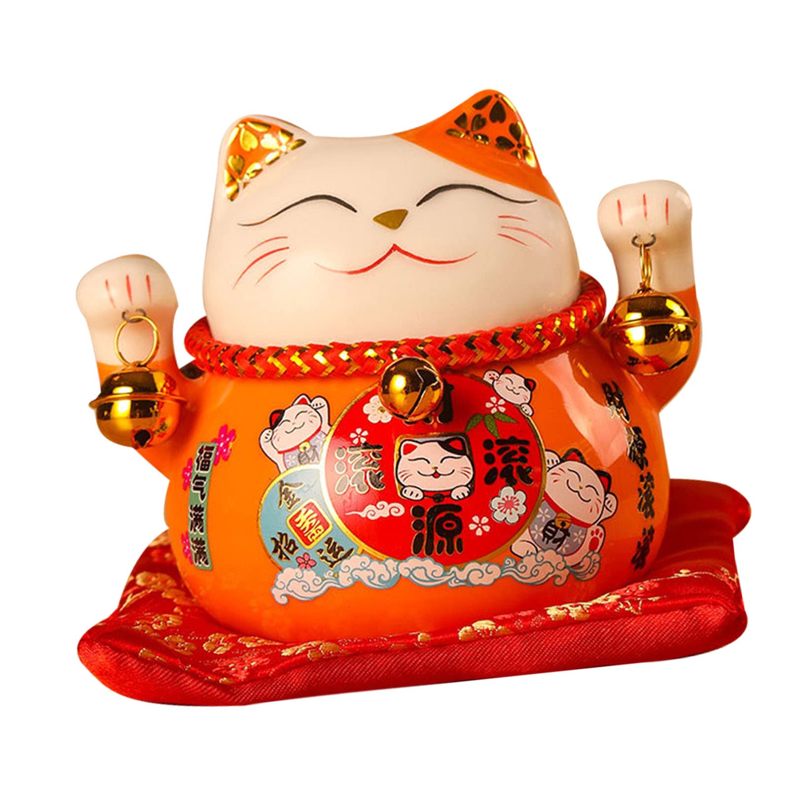 Hucha de cerámica Maneki Neko de 4,5 pulgadas para decoración de mesas