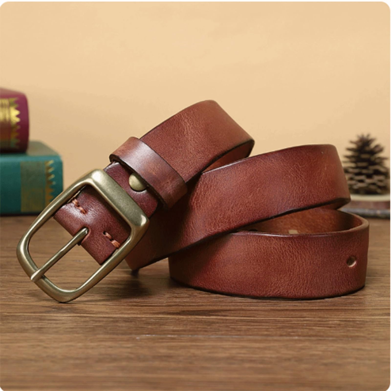 Cinturones Vintage de Cobre cinturón para Hombres sin cinturón de entreplaio Hombres de Piel de Vaca cinturón para Hombres para Hombres Vestidos de Golf Casual cinturón