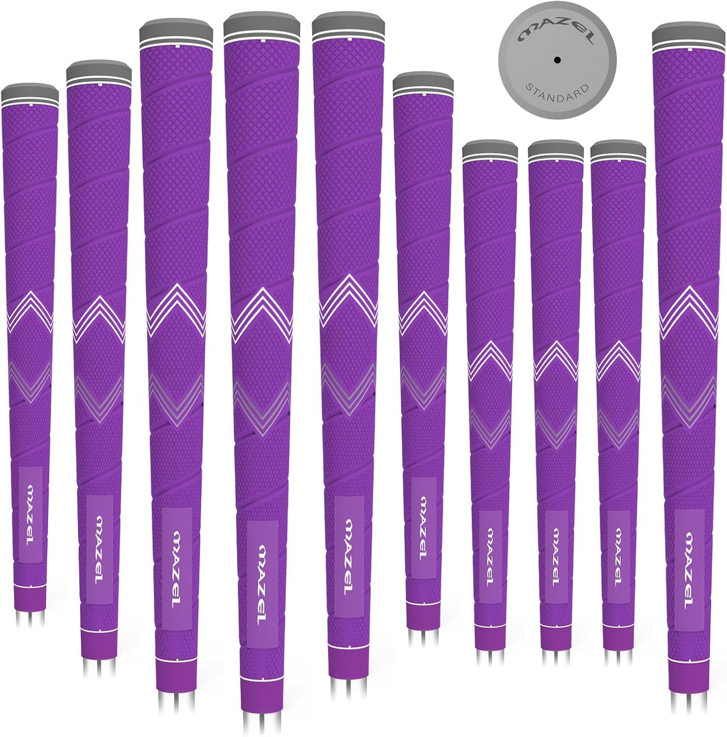 MAZEL Golf Club Grips for Men,10 Pack Micro-texture Non-Slip Golf Grips Midsize/ Standard for Higher Performance (Purple(Texture), Mid-Sized)