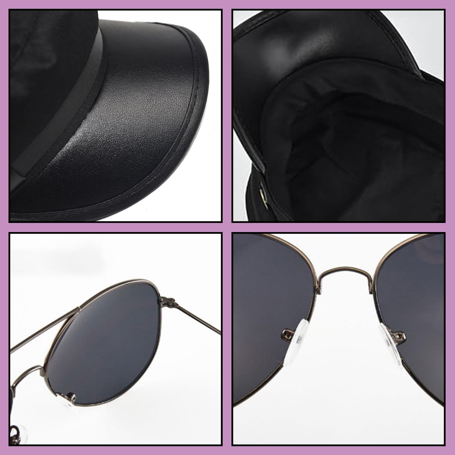 Bohue 2pcs Chauffeur Costume Accessories Unisex Adults Chauffeur Cap Sunglasses Limo Taxi Driver Fancy Dress for Christmas Halloween Disco Theme Party Accessories - Image 2
