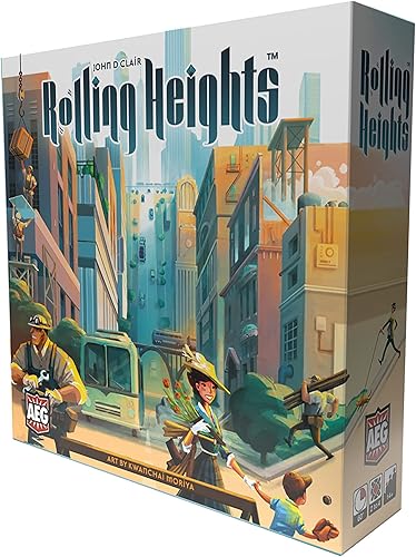 AEG Rolling Heights | Roll Your Meeples, Build The City | Empuja tu suerte, juego de construcción de piscina en los años 20 | 2-4 jugadores | A