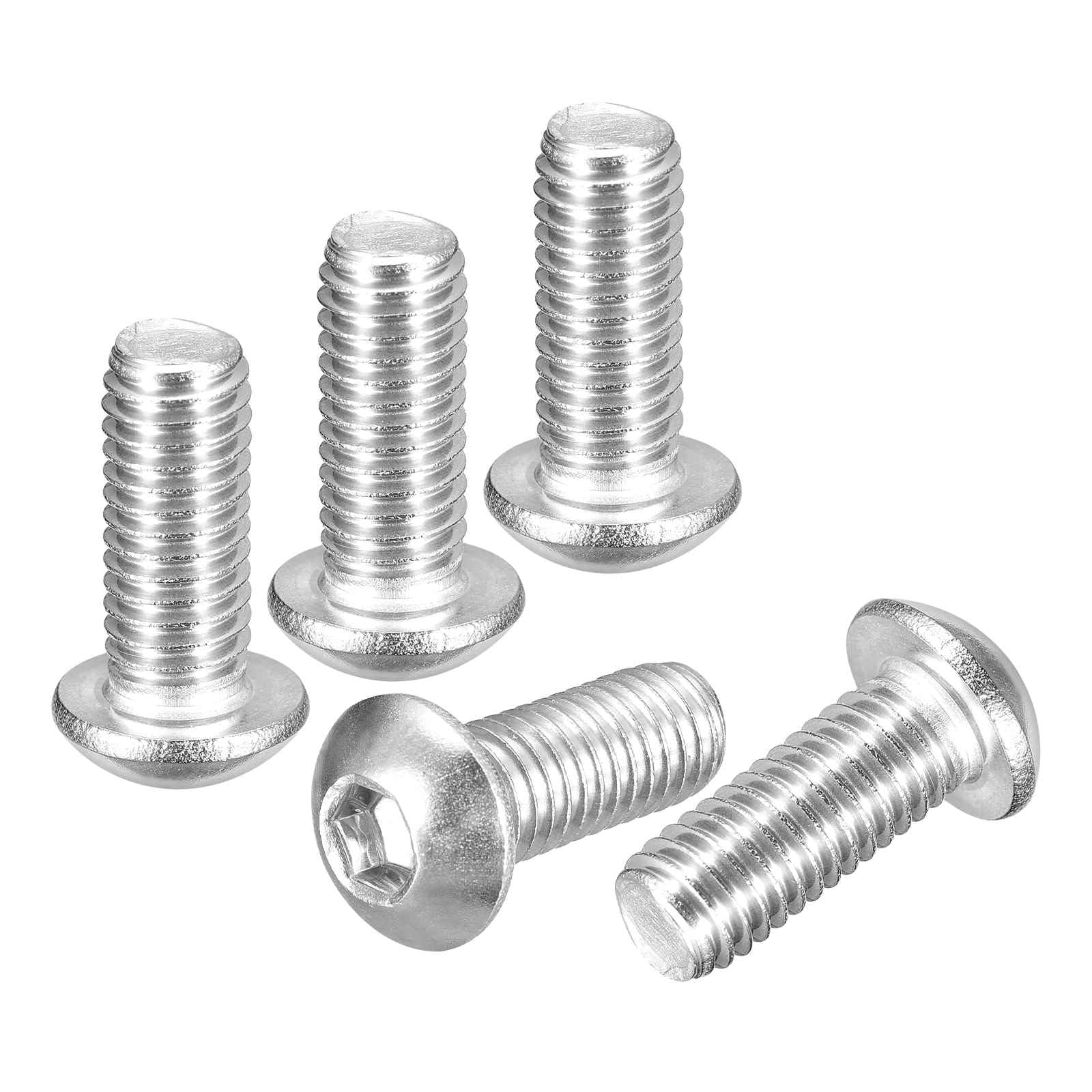 DTGN M8-1.25x20mm Button Head Socket Cap Screws - 25Pack - Good for Road Bicycle, Mountain Bike, Auto, Motorcycle - 304 Stainless Steel Whitewashed - Hex Socket Drive Fasteners โ image 1