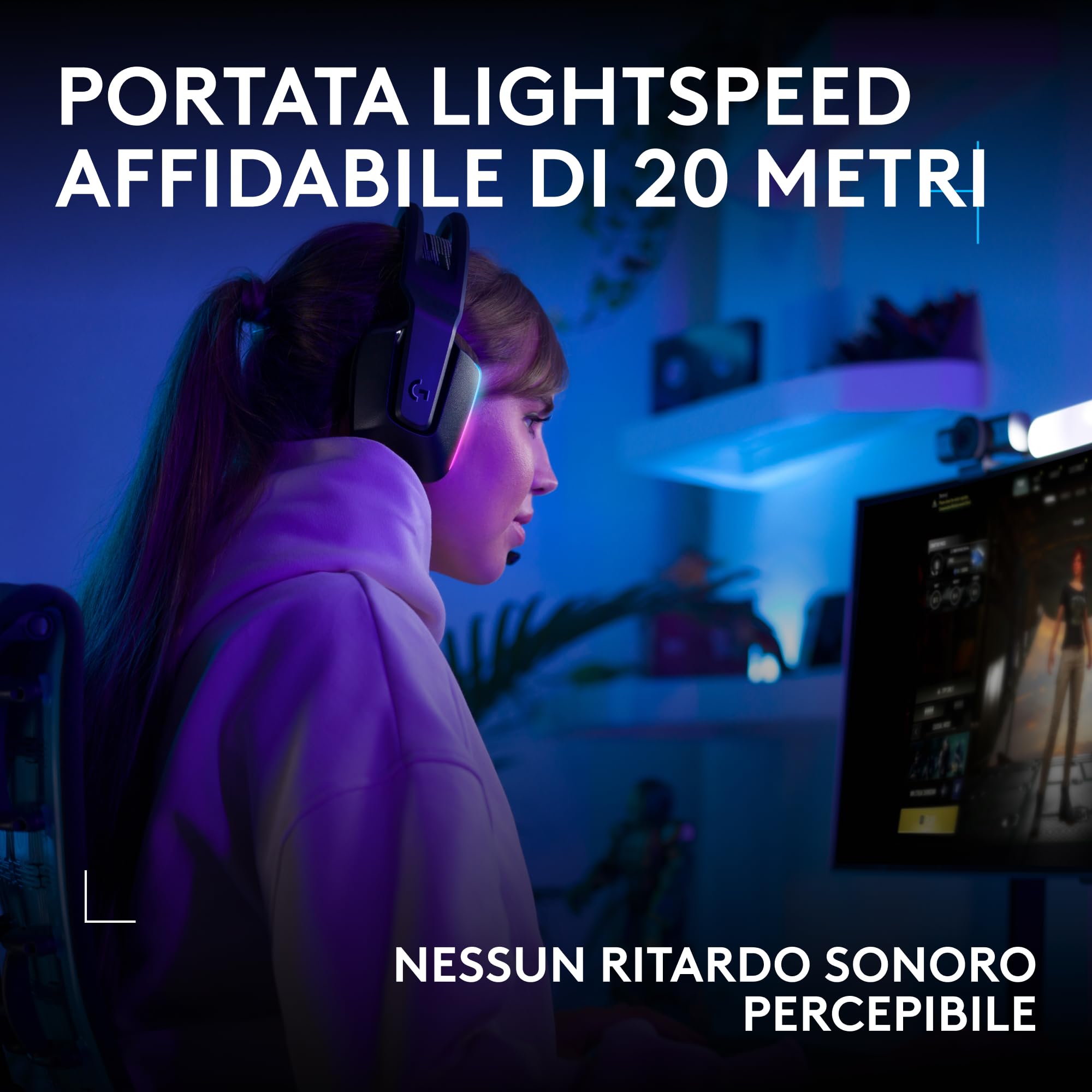 Logitech G Logitech G733 LIGHTSPEED Cuffia wireless con microfono gaming — immagine 13 di 16