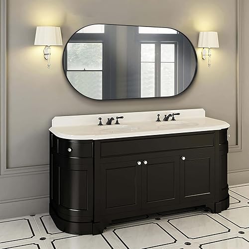 Miniatura 65 de ANDY STAR Espejo de baño de latón para pared, espejos ovalados dorados de 30 x 40 pulgadas para baño, espejos ovalados de latón, espejo