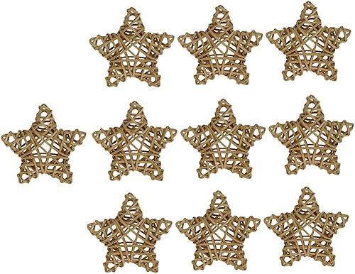 Miniatura 3 de freneci 10 Uds. Decoración de mimbre de estrella de mimbre bola rústica adorno cuenco relleno DIY decoración - 3.1 in