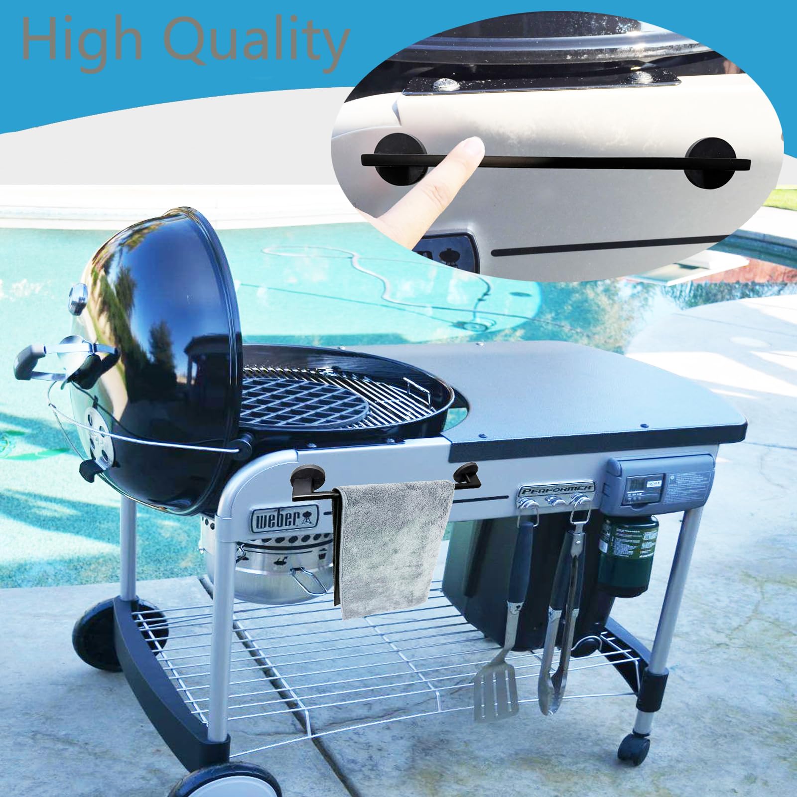 With Shelf LEKUSHA 16 Inches Magnetic Towel Bar For Refrigerator Magnetic Towel Holder For Fridge Rail 300mm