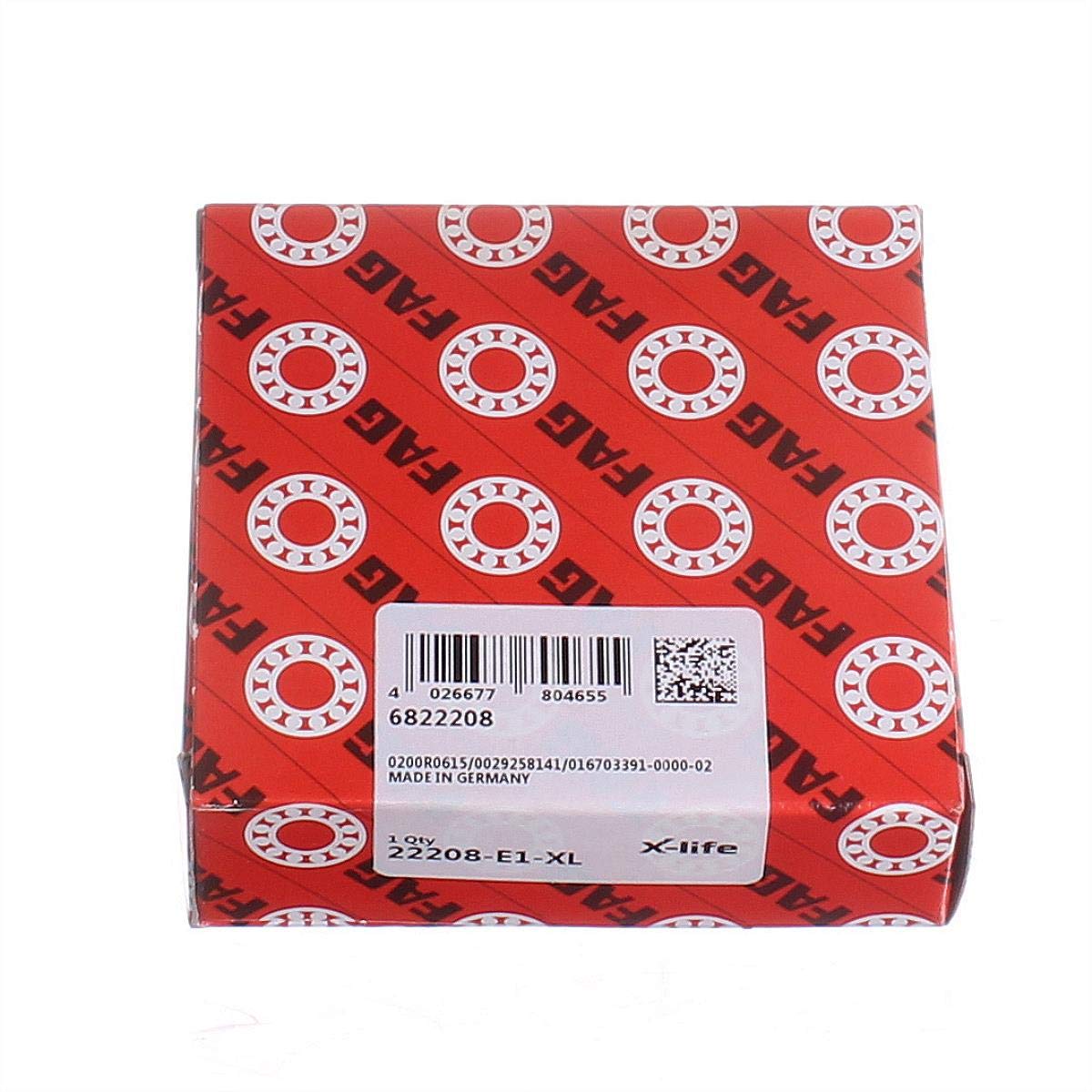 FAG 222080 Sphärische, die Roller Bearing, gerade Bohrung, Stahl Käfig, normale Metrisches, 40 mm ID, 80 mm OD, 23 mm Breite