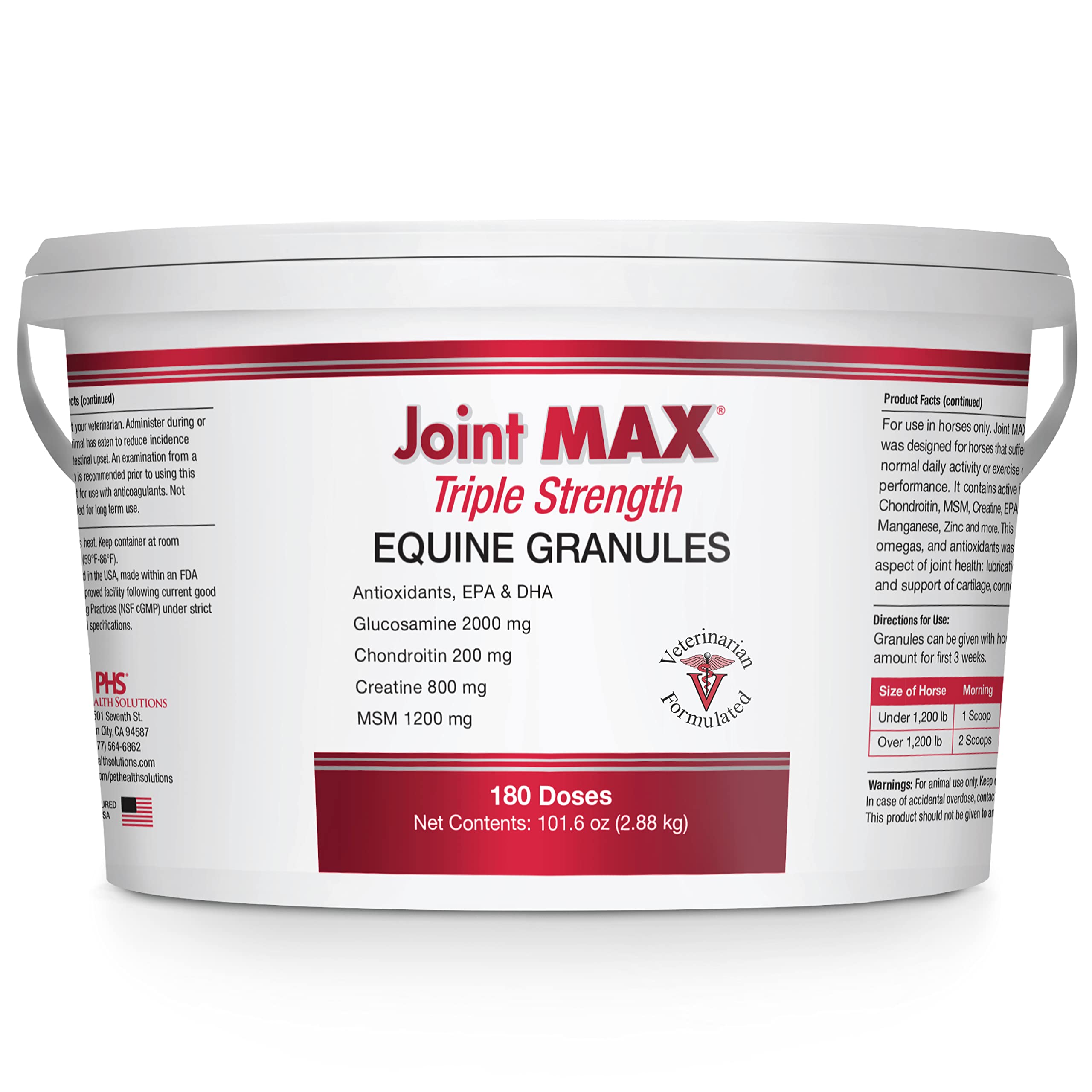 Pet Health Solutions Joint MAX TRIPLE Strength EQ GRANULES for HORSES - Support J