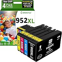 Vista 1 de Paquete combinado de cartuchos de tinta 952XL de alto rendimiento, color negro y color 952XL, paquete de 4 compatibles con impresoras HP 952 XL