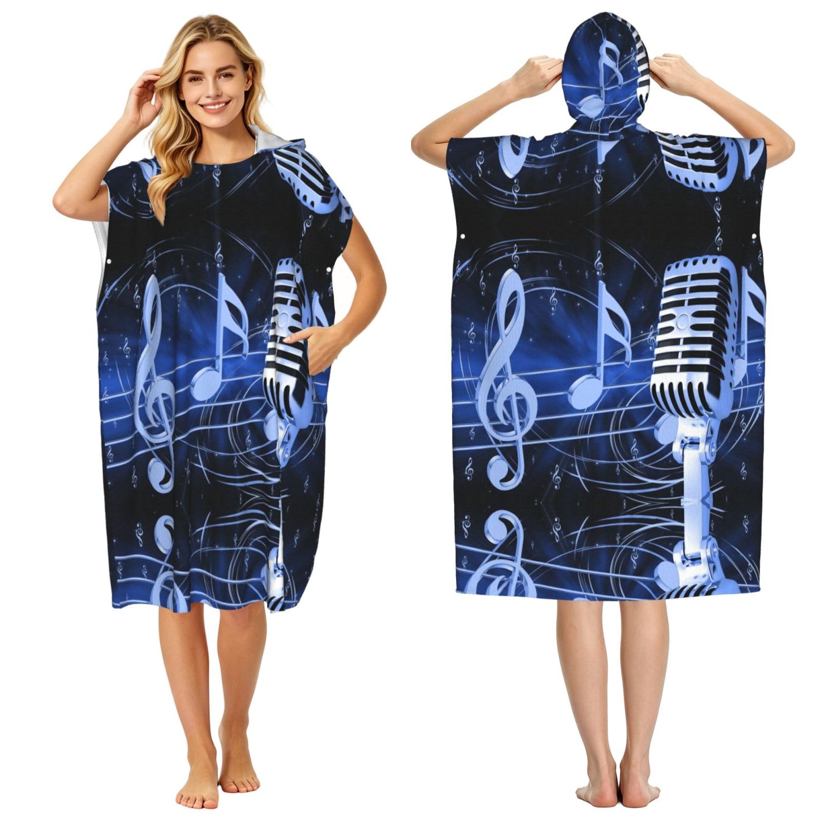 Poncho à capuche microfibre pour adultes pour se changer facilement après le surf
