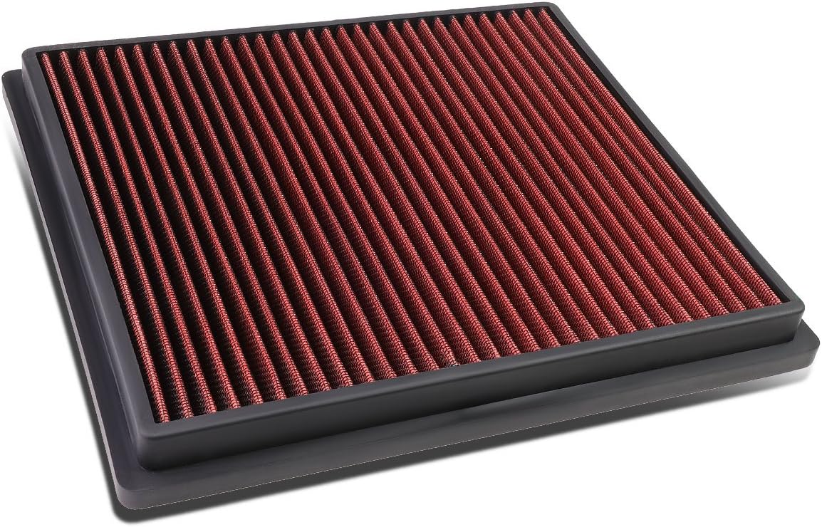 Auto Dynasty High Flow Engine Air Panel Filter Drop-in Reusable & Washable Compatible with Chevy Malibu/Buick Regal/LaCrosse (Red)