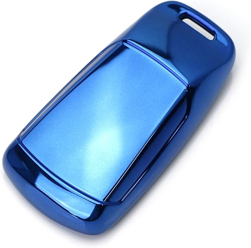 Miniatura 6 de iJDMTOY Funda protectora de TPU azul con acabado cromado compatible con Audi A4 A5 Q7 2017 en adelante, Audi TT de 3 botones