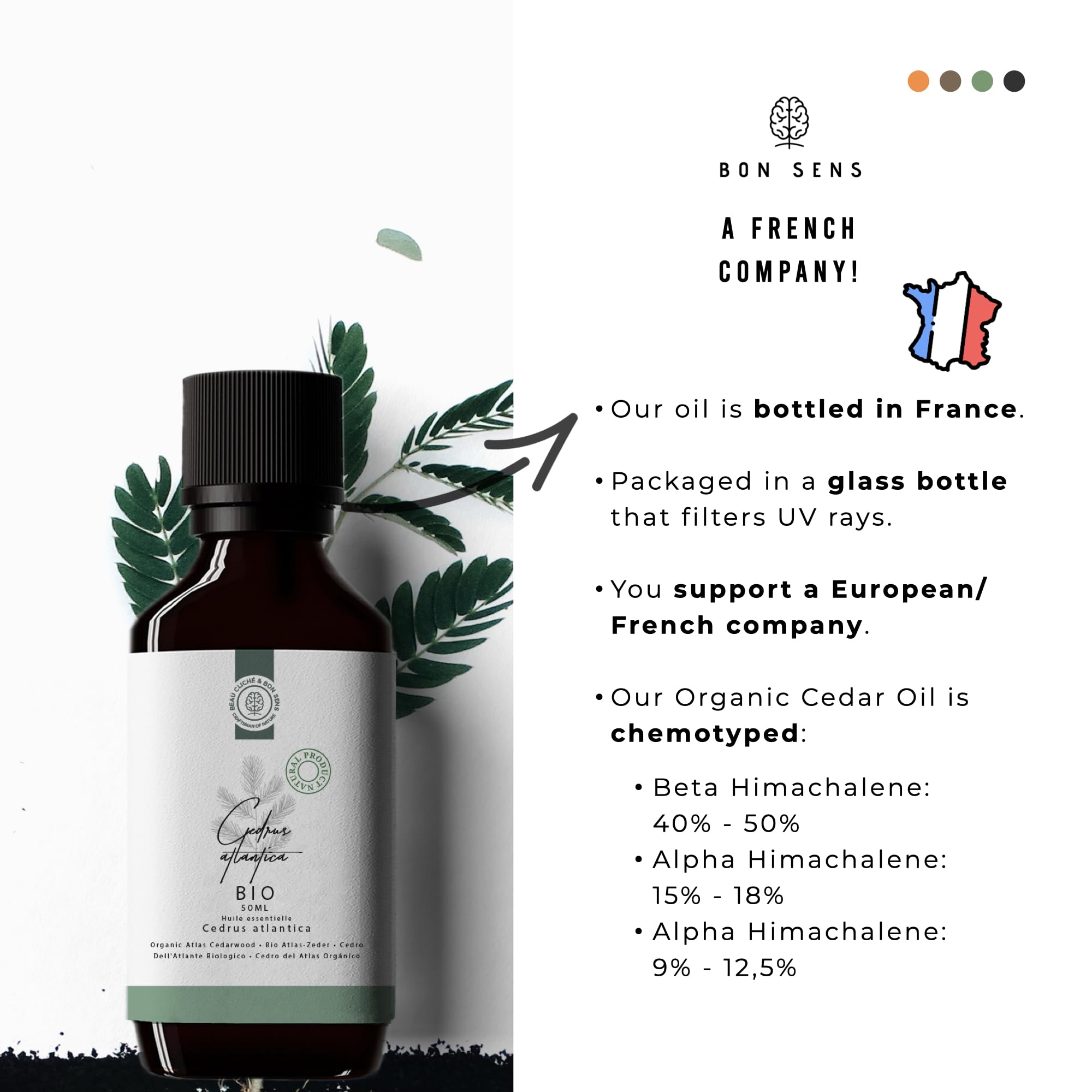 50ml Olejek eteryczny z Cedru Atlast BIO (Cedrus atlantica) - 100% Czysty i Organiczny - Autentyczny Zapach Cedru do Diffuzora, Produkcja DIY: Mydło, Kosmetyki, Świece, Spray