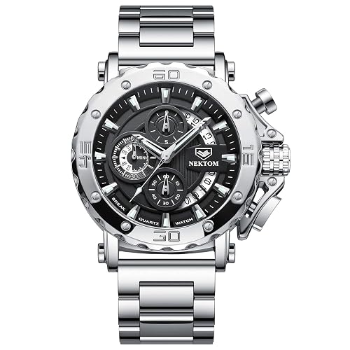 NEKTOM Watches for Men with Stainless Steel, Quartz Analog Watch