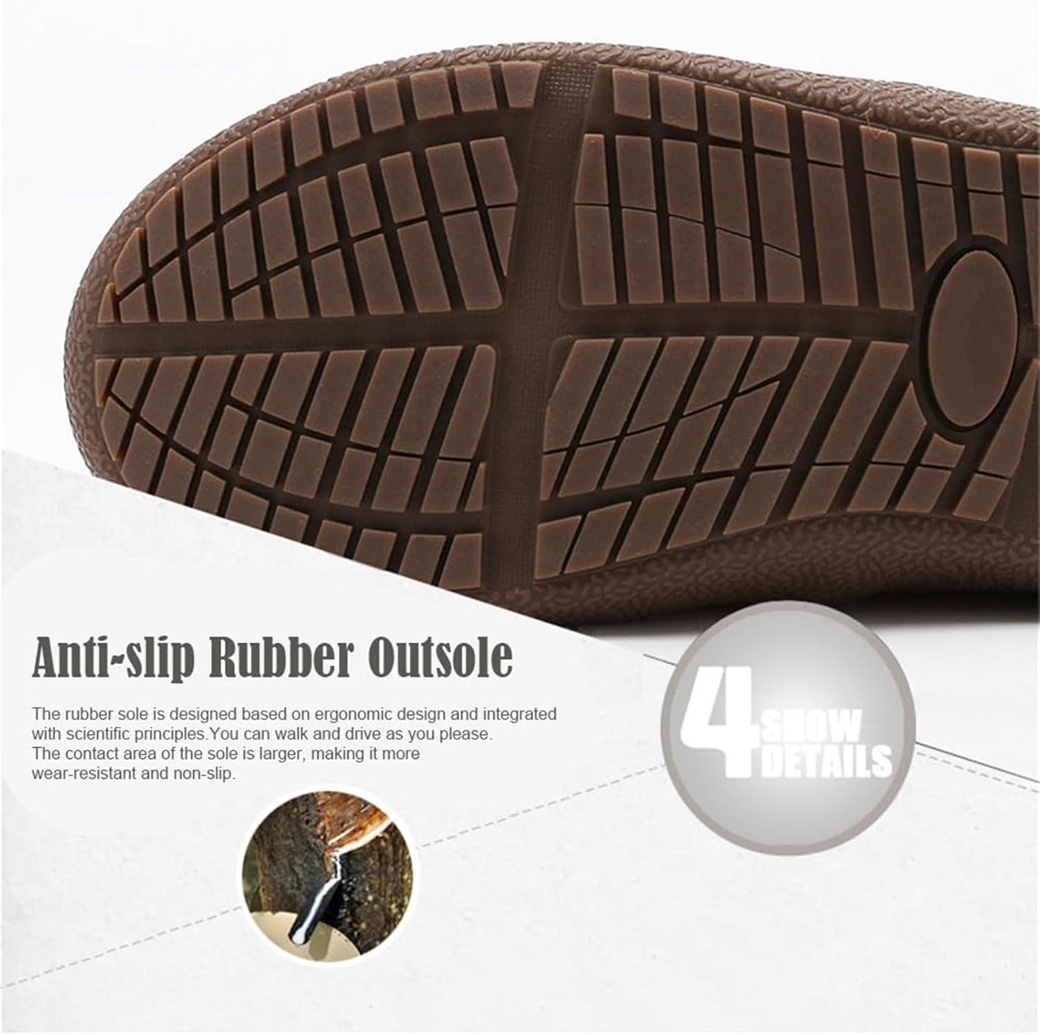 Jeeeun Men Waterproof Plush Lined Outdoor Snow Shoe, Warm Anti-Slip Winter Snow Boots (Style B Black,11.5)