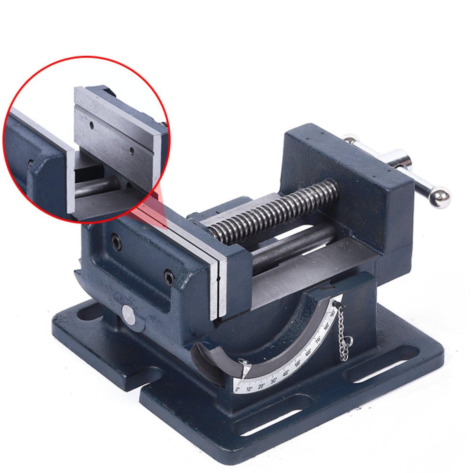 Morsa Inclinabile per Banco Da Lavoro Vite Regolabile Struttura Solida in Ghisa Movimento a Utilizzo Preciso Adatta per Progetti Falegnam, 3inch