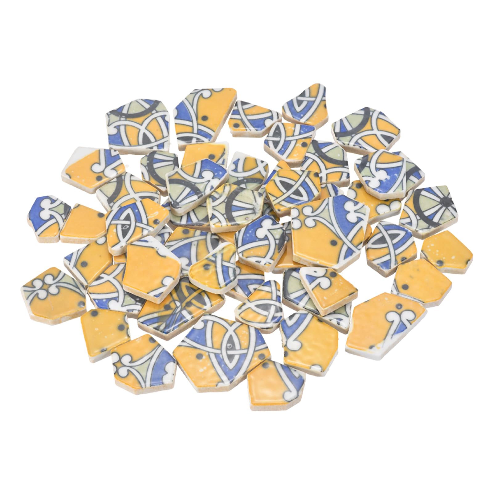 Azulejos de mosaico de cerámica esmaltada para manualidades y decoración en color amarillo