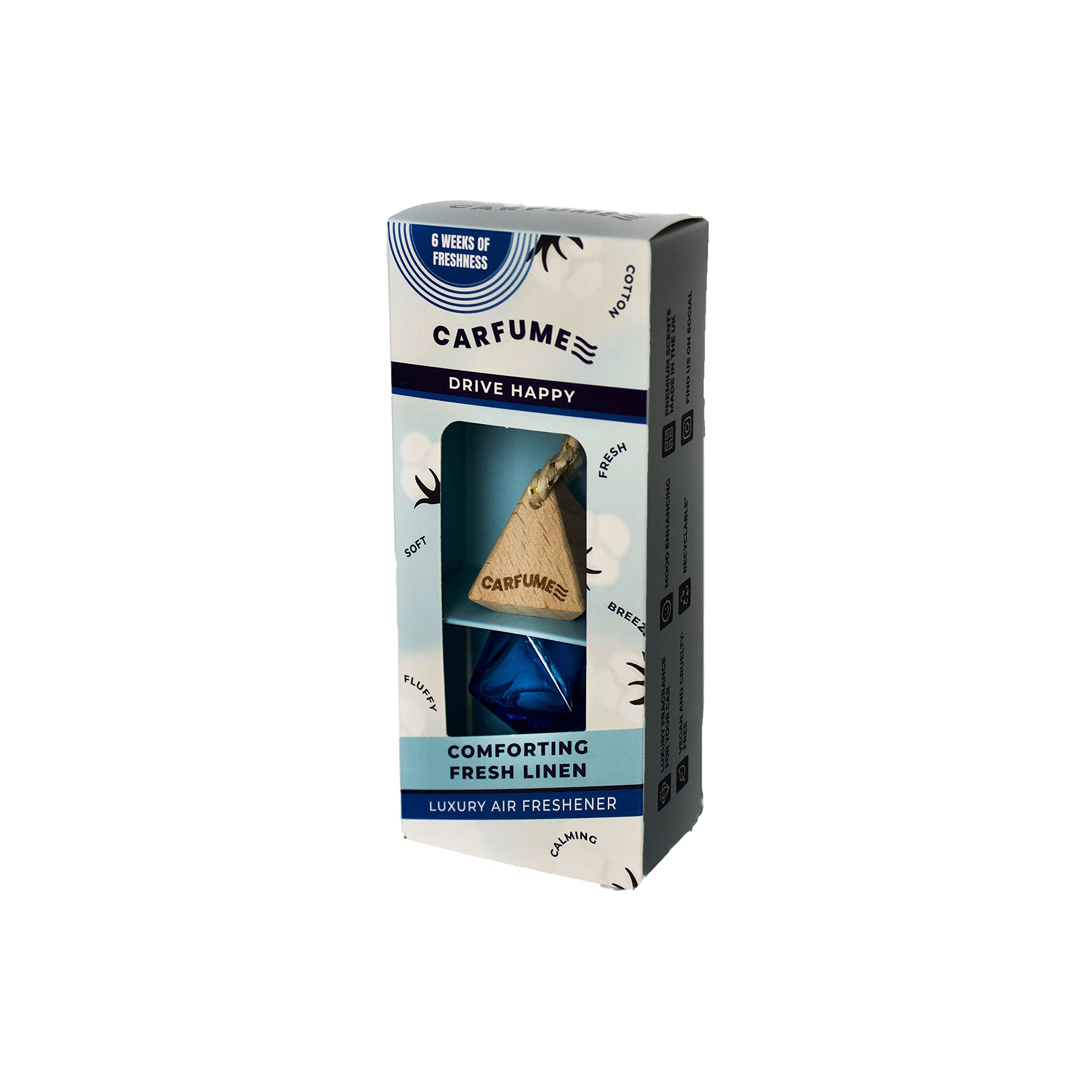 Carfume | Traditional | Comforting Fresh Linen Scent | Car Air Fresheners to Level Up your Driving Experience & Drive Happy