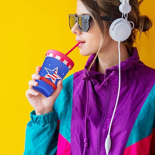 Miniatura 3 de 15 fundas para enfriar latas de 12 onzas, 4 de julio, patrióticas con bandera de Estados Unidos, fundas para latas seltzer de cerveza roja, azul,