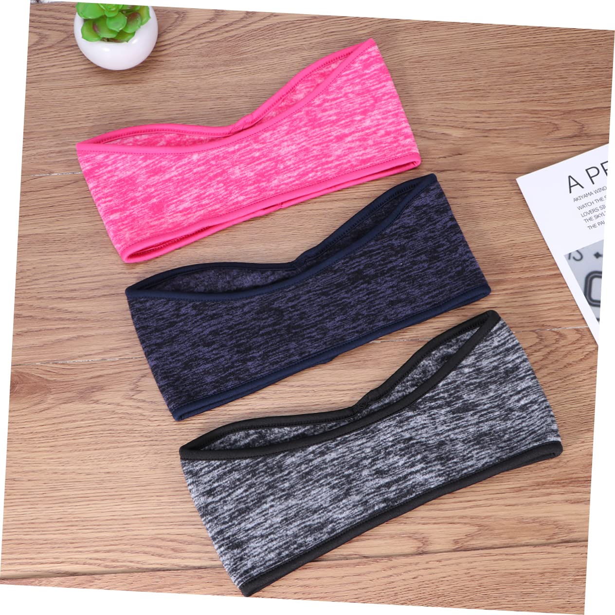 9piezas Diademas Antideslizantes De Forro para Oídos Calentadores De Oídos Absorbentes De Sudor Banda De Cabello para Correr y Yoga Azul y Rosado
