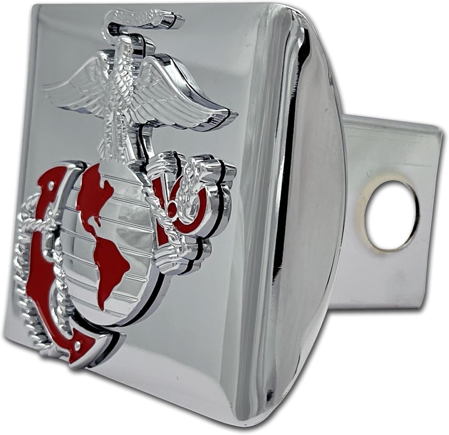Elektroplate Officially Licensed U.S. Marine Corps Anchor Insignia Premium All Metal Bright Chrome Hitch Cover for Trucks and SUVs | Fits Standard 2" Trailer Hitch Receivers | Weatherproof
