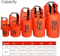 Vista 24 de Bolsa seca flotante impermeable Bear Outdoor, para canotaje, kayak, senderismo, snowboard, acampada, rafting, pesca y excursionismo