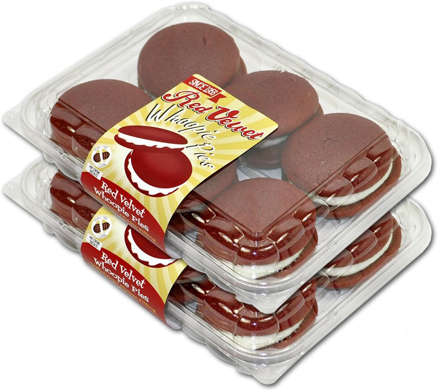Junior Whoopie Pies - 2 Packages (Red Velvet - Cream Cheese Filling)