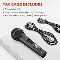 Vista 7 de Micrófono con cable para cantar, hembra de metal, interruptor de encendido/apagado, micrófono dinámico vocal profesional con cable de audio XLR