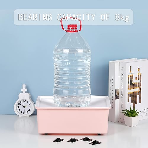 Miniatura 4 de 32 piezas de mini ruedas autoadhesivas de acero inoxidable, rueda universal con rotación de 360 grados, caja de almacenamiento para muebles,