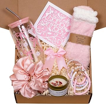 Birthday Gifts for Teen Girls Best Christmas Ideas Box w/Coquette Bow Aesthetic Cup Trendy Stuff for Her Teen Girl Sister Friend Friendship Sweet 16th 18th 21st BdayPink Bow Gifts