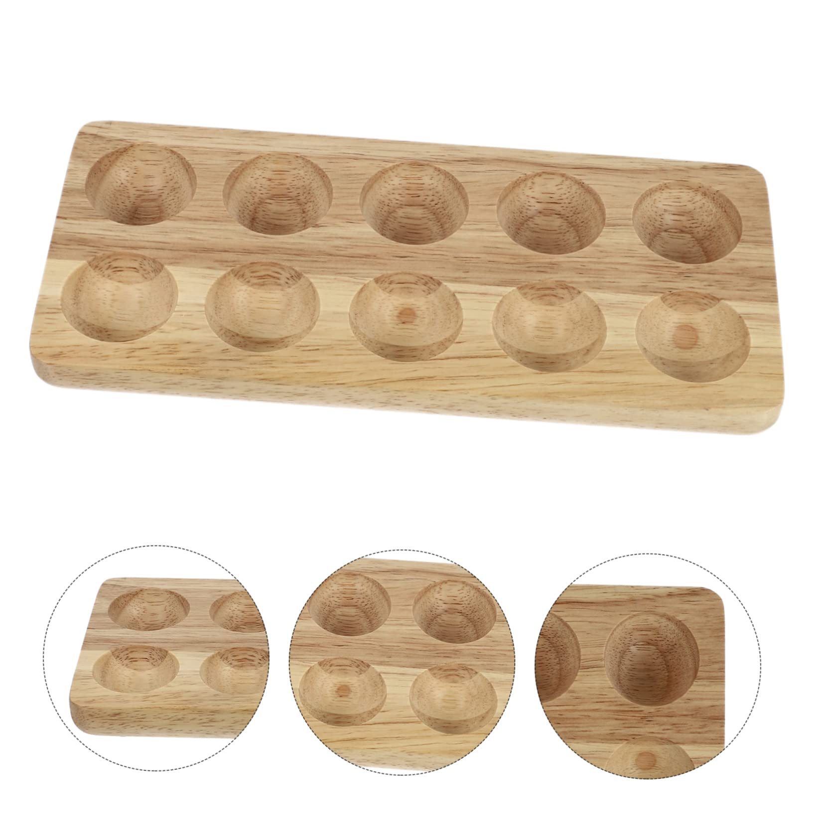 Gatuida Bandeja De Madera Para Huevos Cocinas Soporte De Cocina Para Guardar Huevos Recipiente De Madera