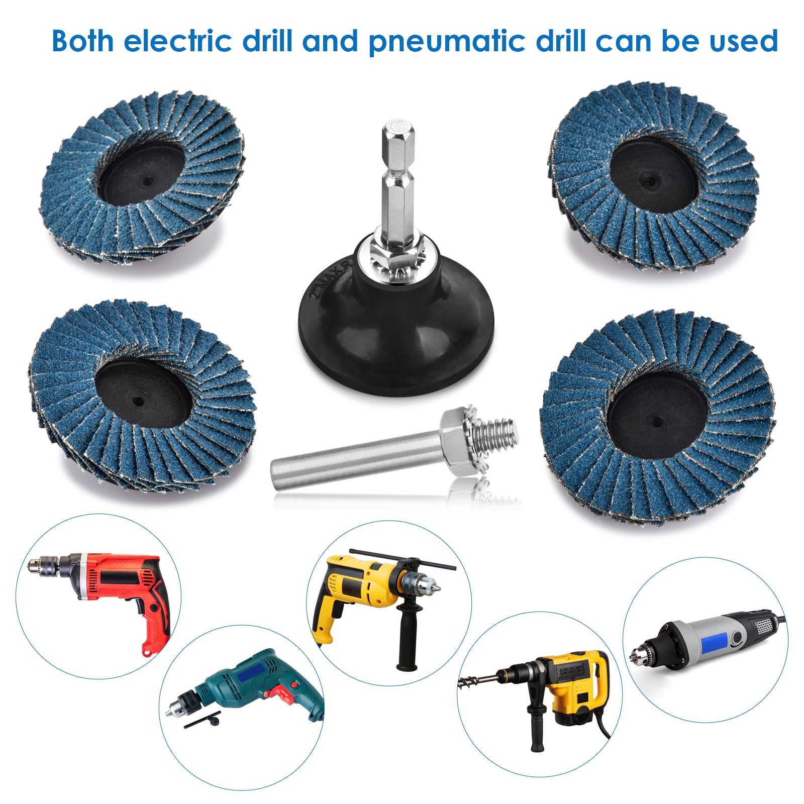 Plateau (英) 2枚 60PCS Die Grinder Sanding Disc, 2 Inch Flap Disc with 1/4 inch