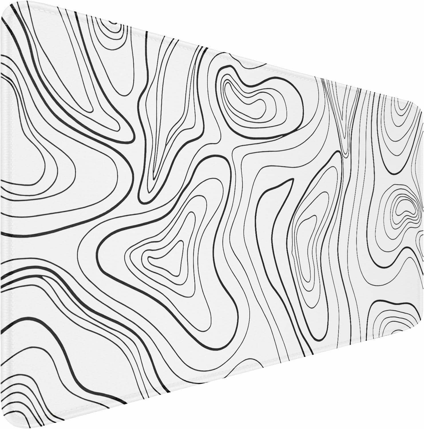 Large Mouse Pad 31.5 x 11.8 in,Mousepad with Stitched Edges,WhiteBlackLines