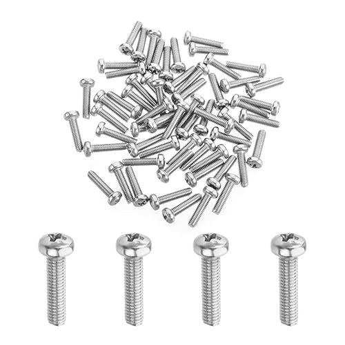 Miniatura 121 de MroMax 30 tornillos de máquina Phillips de cabeza plana M2 x 0.197 in, acero inoxidable 304 18-8, rosca completa, tornillos de cabeza cruzada gris
